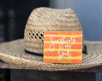 Mini Wood Sign - Sunshine in My Soul - Block Sign - Tier Tray Decor - Shelf Sitter