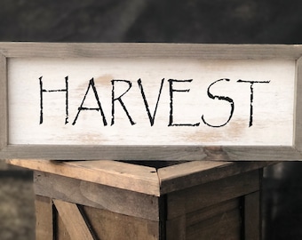 Rustic Harvest Wood Sign - Farmhouse Autumn Decor