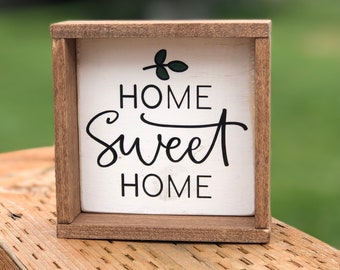 Rustic 'Home Sweet Home' Framed Wood Sign