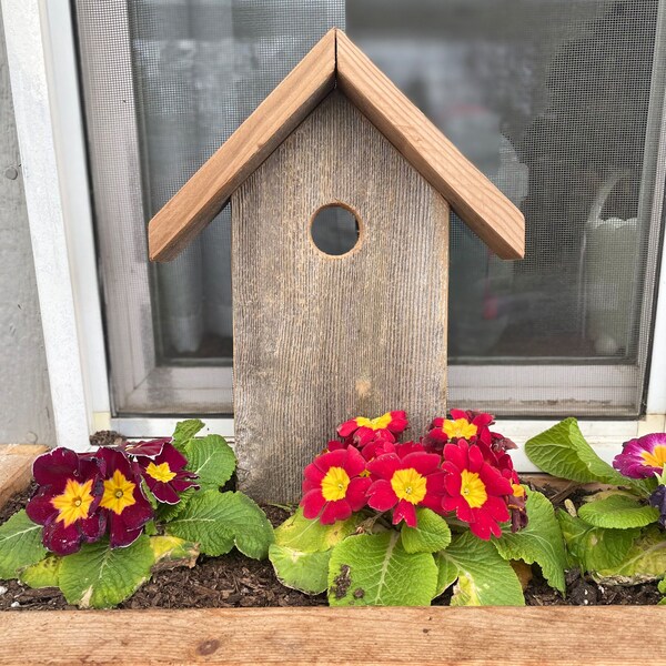 Rustic Birdhouse Decor - Reclaimed Wood - Garden Art