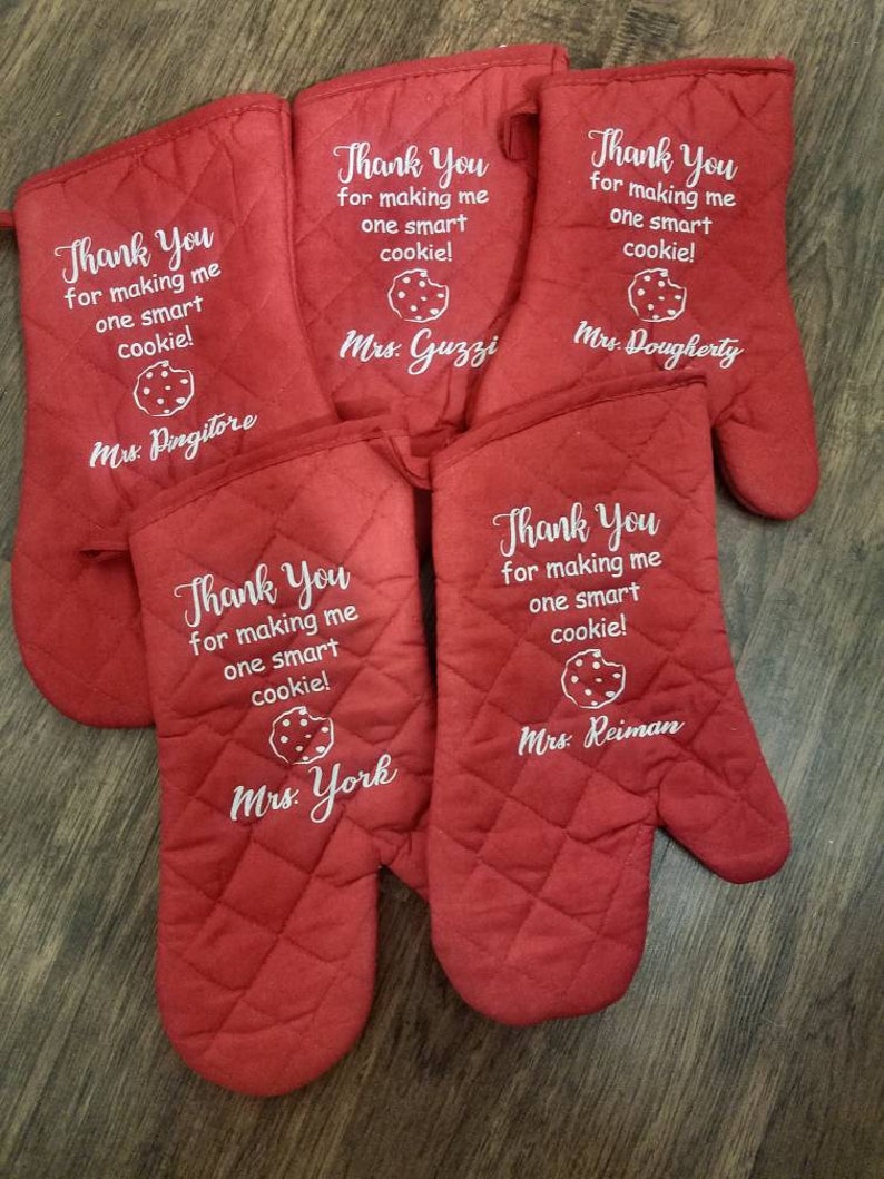 Teacher Gift One personalized potholder or oven mitt. Thank Etsy