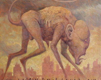 Original oil painting - The great Beast