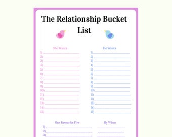 The Relationship Bucket List