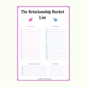 The Relationship Bucket List