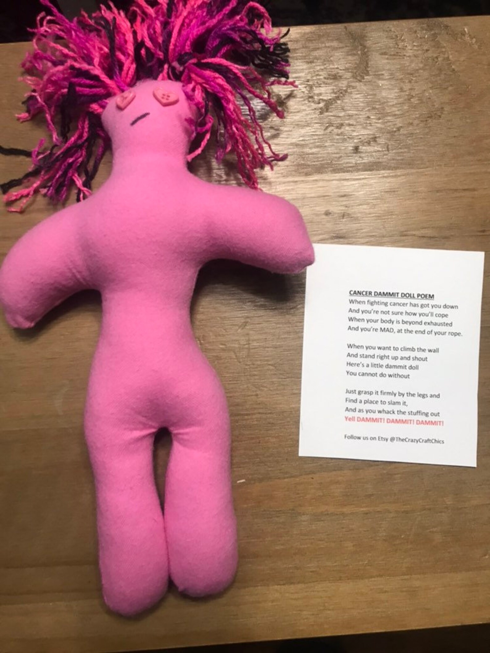 Cancer Dammit Dolls Etsy