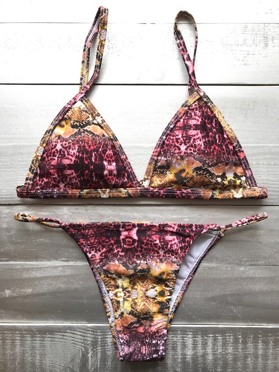 Brazilian Bikini Handmade Bikini Multicolor Bikini Etsy