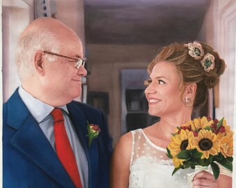 Custom oil portrait from photo Commission portrait painting on canvas Custom oil painting from photo Commission art Wedding Photo Painting