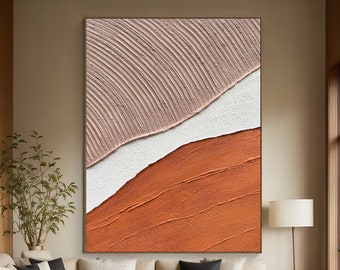 Original Abstract Painting Terracotta Texture Art 3D TextureArt Minimalist Wall Art Large Canvas Wall Art Boho Wall ArtTerracotta Art