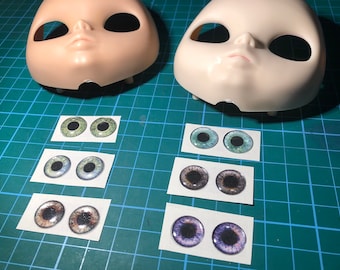 60 pares de chips de ojos realistas IMPRIMIBLES para muñecas Blythe - descarga instantánea