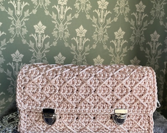 Crocheted Clutch / handbag / shoulder bag