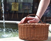 Rattan bag with leather handle, rattan bag, wicker bag, straw bag, tory burch, straw purse with handle, summer handbag, rattan handbag, tmp