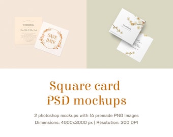 Square Card Mockup Etsy