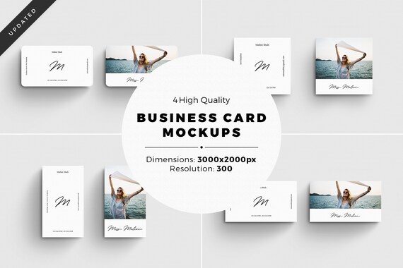 Mockup Bundle Business Card Design Digital Business Card Etsy