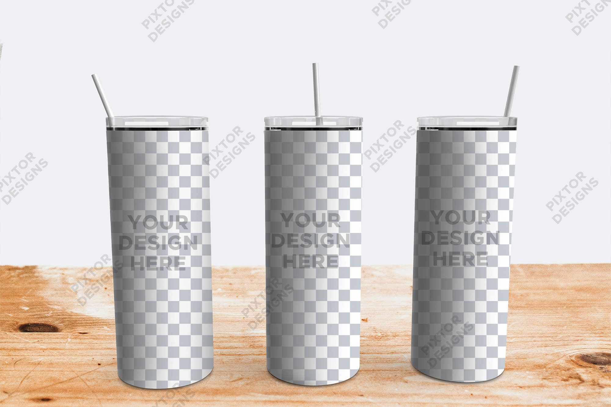 20 Oz Skinny Stainless Steel Tumbler Mockup Full Wrap View Etsy