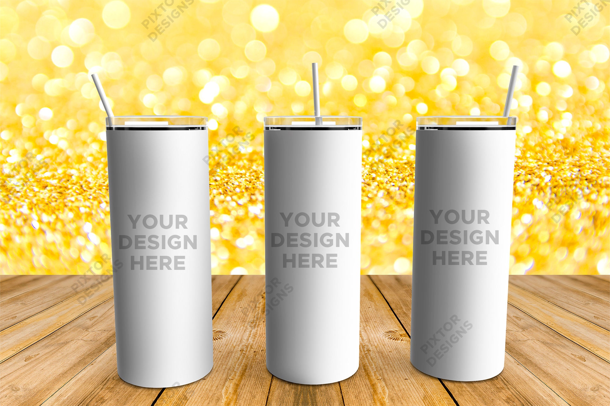 20 Oz Skinny Stainless Steel Tumbler Mockup Full Wrap View Etsy