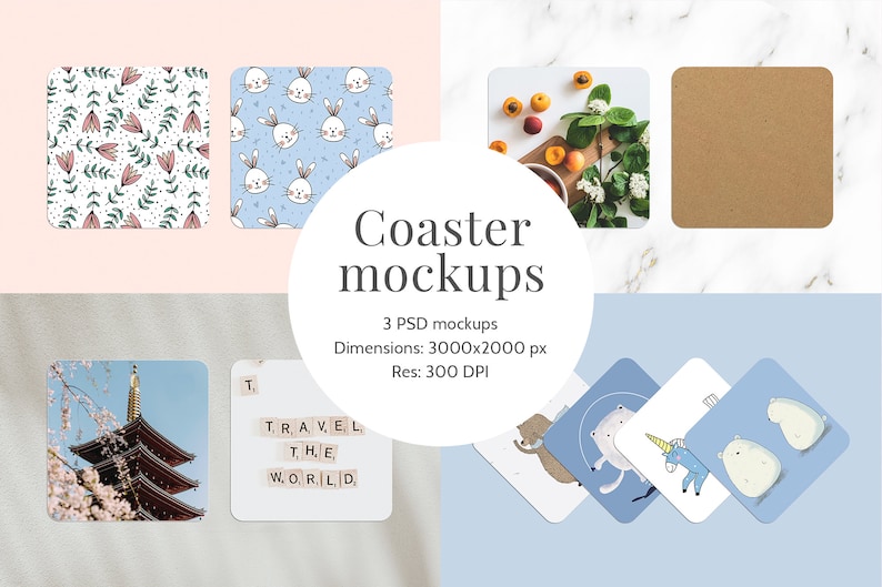 Download Coaster Mockup Coaster Mockup Psd Beer Coaster Mockup Etsy