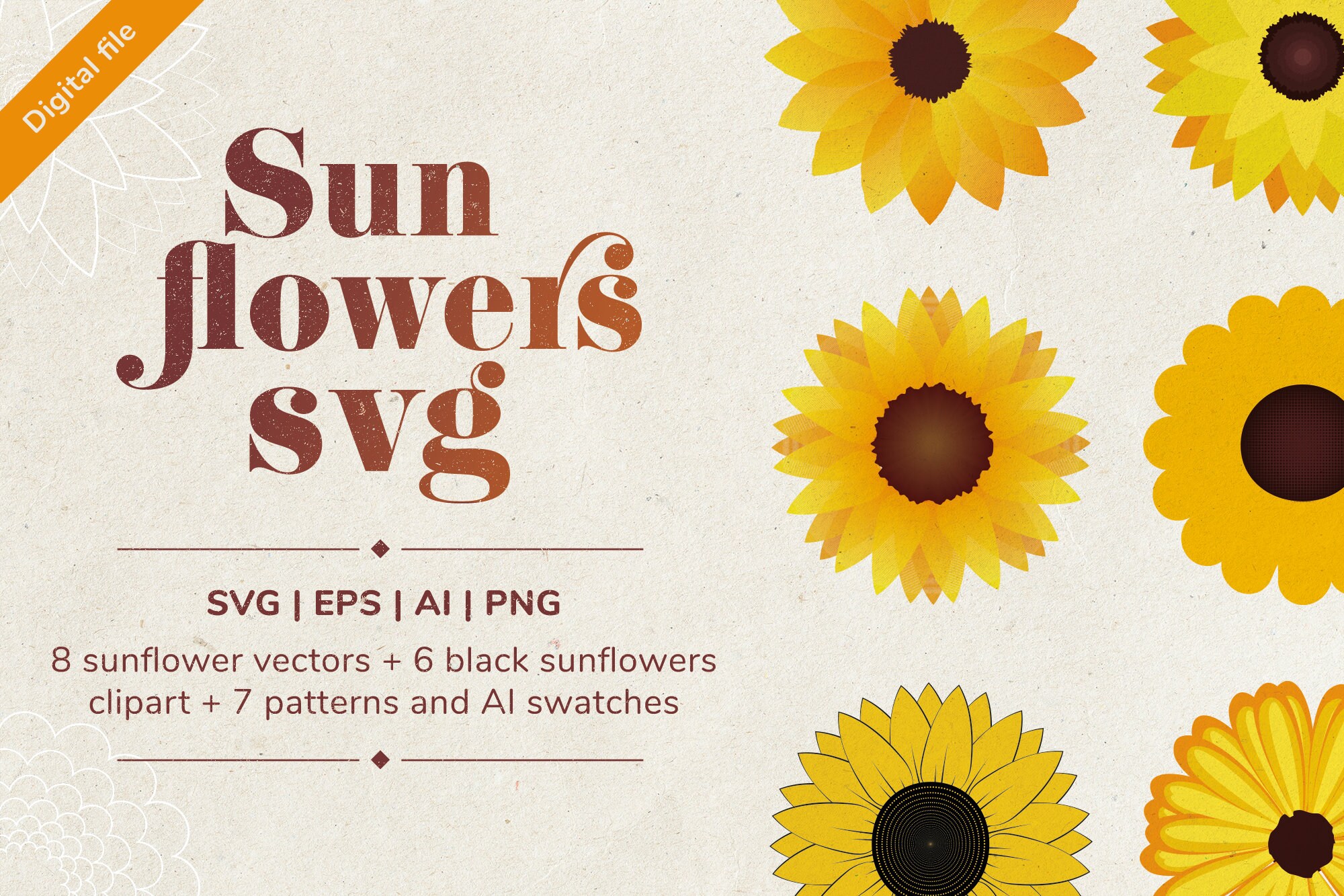 Download Sunflower Svg Mask Sunflower Svg Bundles Sunflower Svg Etsy