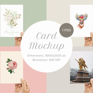 Kartenmockup Postkartenmockup Einladungsmockup Grußkartenmockup Hochzeitskarte Mockup