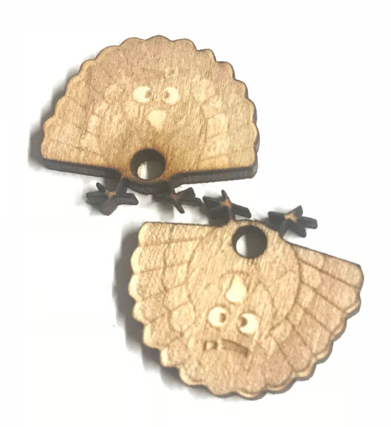 Wooden turkey earrings image 1