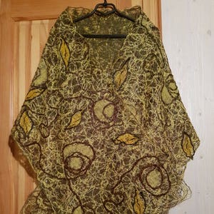 Crazy wool scarf &quot;Greenery&quot;