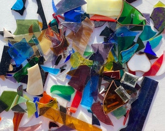Stained Glass Pieces 500g / Mosaic Supplies Glass for Mosaics Art Stained  Glass Offcuts Art and Craft Supplies Scrap Glass Random Shapes 
