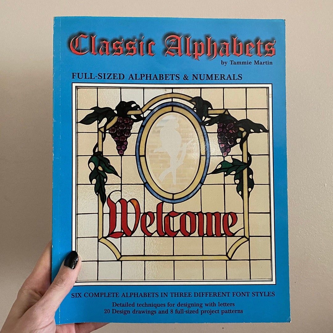 Stained Glass Alphabet Pattern Book / Stained Glass Font Patterns by