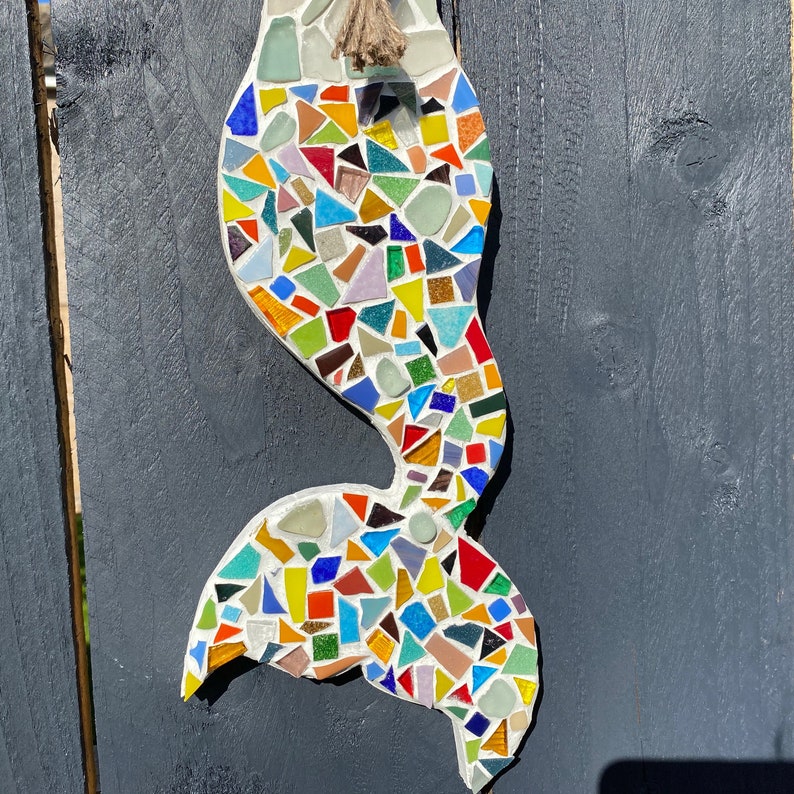 Sea Glass Mosaic Mermaid Wall Decor Bathroom Mosaic Art Seaham Etsy UK