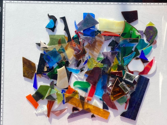 Stained Glass Pieces 500g / Mosaic Supplies Glass for Mosaics Art