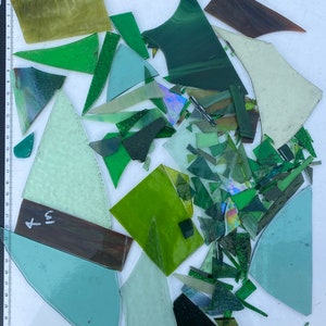 Green Stained Glass Pieces 500g / Mosaic Supplies Glass for Mosaics Art Stain Glass Offcuts Art Craft Supplies Scrap Glass Random Shapes Six