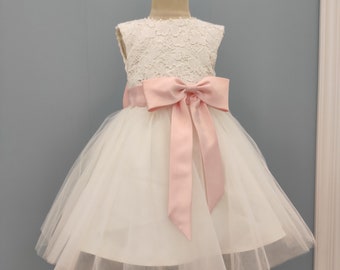 Floral Pattern Flower Girl Dress with sash