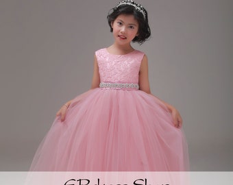 Pink Flower Girl Dress, Birthday dress, party dress