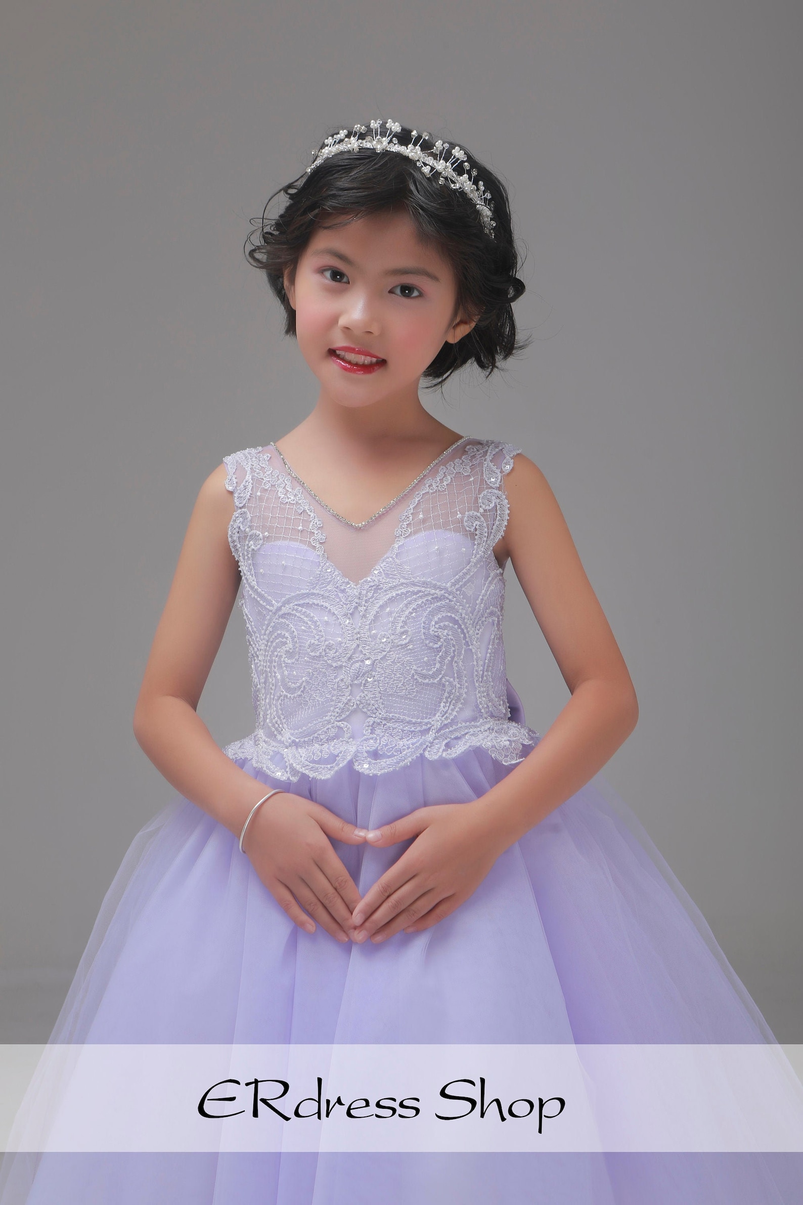 The Wildflower - Girls Floral Dress - Lavender