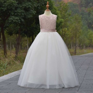 Two tone flower dress with full length
