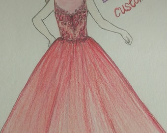 Custom Wedding dress. custom flower girl dress. matching wedding dress, custom design girls dress