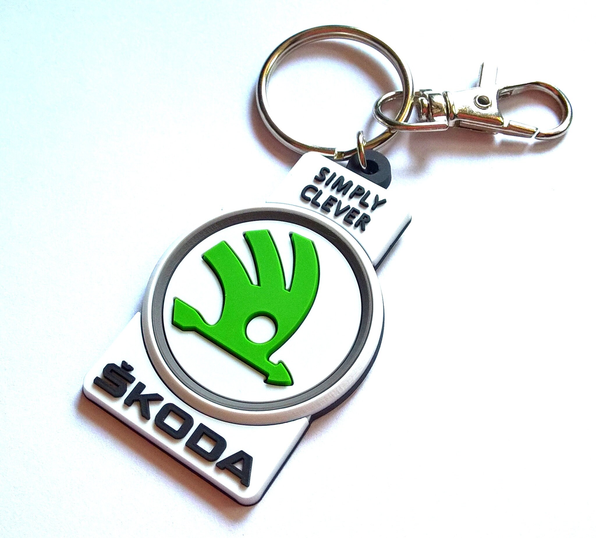 Rubber Skoda keychain light flexible keyring Simply Clever Etsy