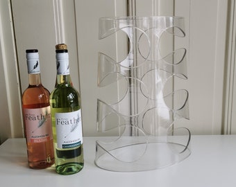 Design Umbra Acrylic Grapevine Wine Rack by Ron Lerner. Vintage Lucite, transparent wine rack for 6 bottles. Made in the 00s with MCM flair