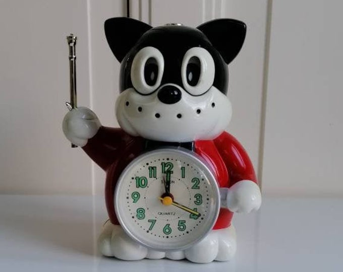 Vintage Felix the Cat Rhythm Talking ALARM CLOCK CAT With Stick Yells