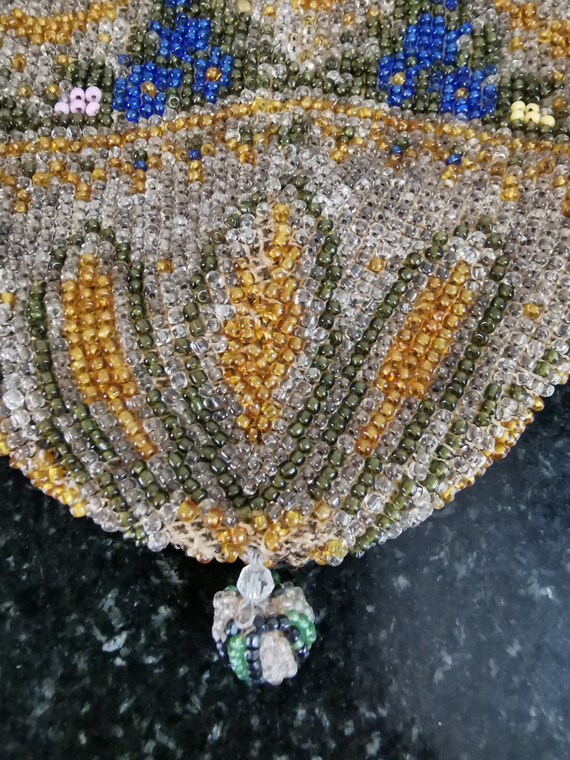 Antique Floral Beaded Bag, purse or Handbag. Vint… - image 2