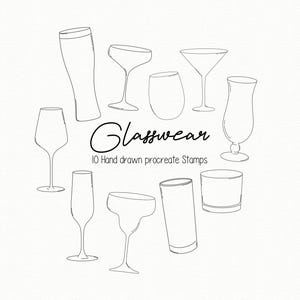 Procreate Glasswear Stamps-Procreate brushes-Procreate illustrations