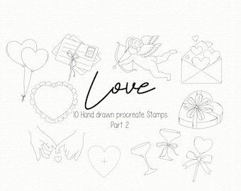 Procreate love Stamps Part 2 Procreate brushes-Procreate illustrations