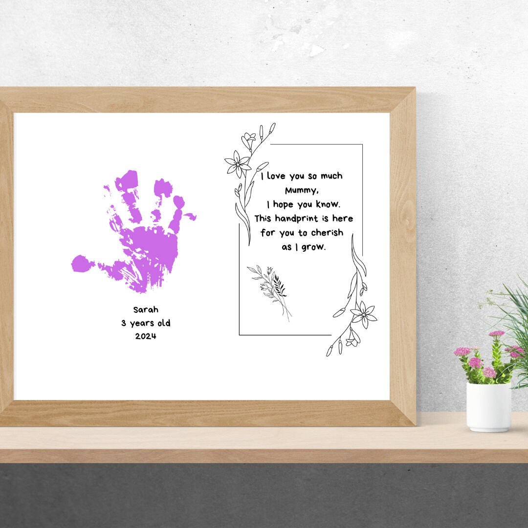 Mothers Day Handprint Art Poem, Printable Mum Craft Gift From Baby ...