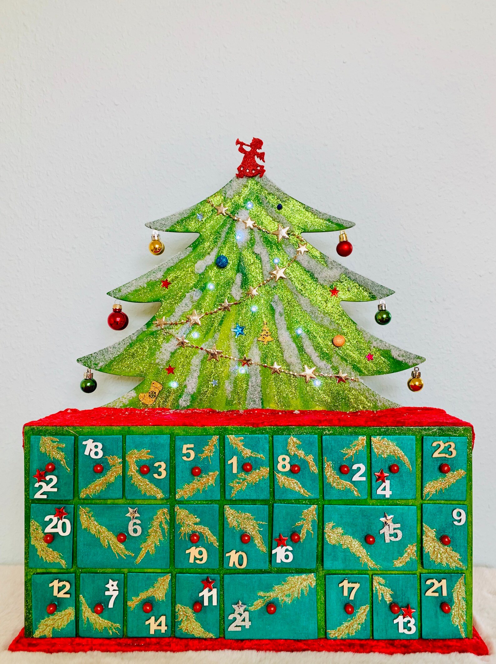Advent Calendar advent tree advent countdown wooden drawers Etsy