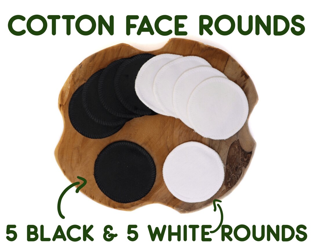 Reusable Cotton Rounds Zero Waste Black and White Face Scrubbies