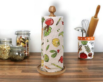 Kitchen Towels with Snaps - Reusable Paper Towel Roll - Paperless Cloth Napkins - Zero Waste Kitchen - Sustainable Mothers Day Gifts Idea