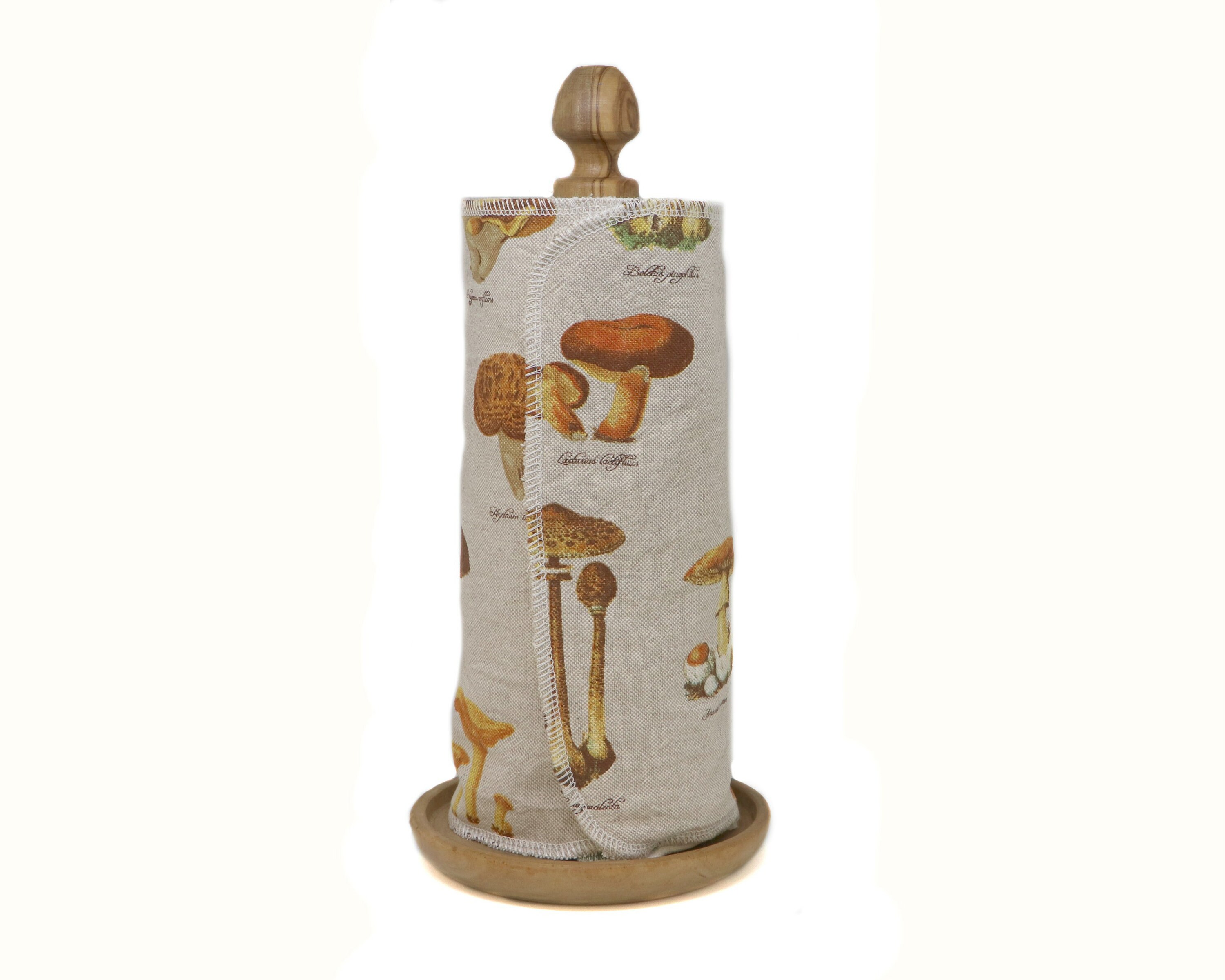 Unpaper Paperless kitchen towels - Zero waste housewarming - 2 Ply Reusable paper towel roll - Linen Cloth napkins - Snaps - Mushroom Fungi