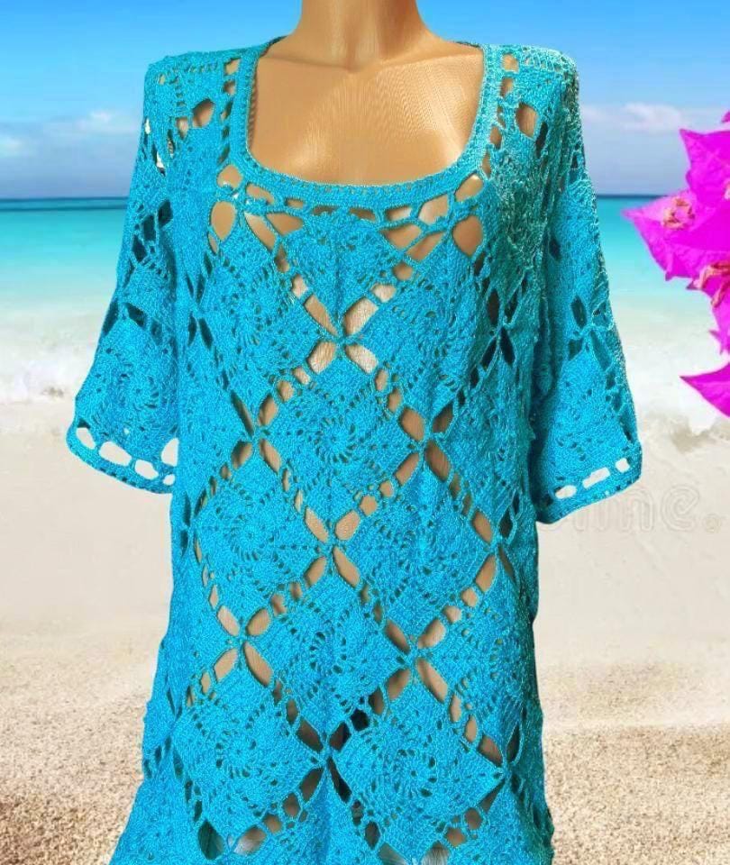 white christmas dresses Shop Turquoise Lane The Label - The Crochet Mini Dress - Powder Blue