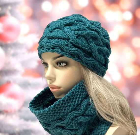 Hat Scarf Set Women s. Turban Winter Wool Hat Scarf Set Women men