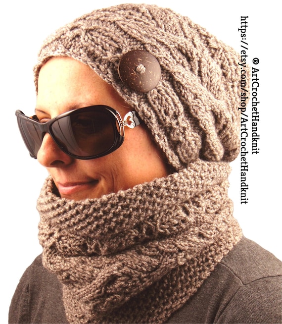 beanie and scarf set womens