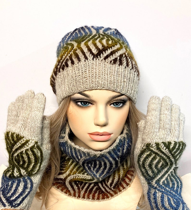 N'Ice Caps Kids Hat Glove Scarf Girls Winter Knit Accessory Set Warm Sherpa Lined 3 Piecepurple Neon Pink Turq Mittens