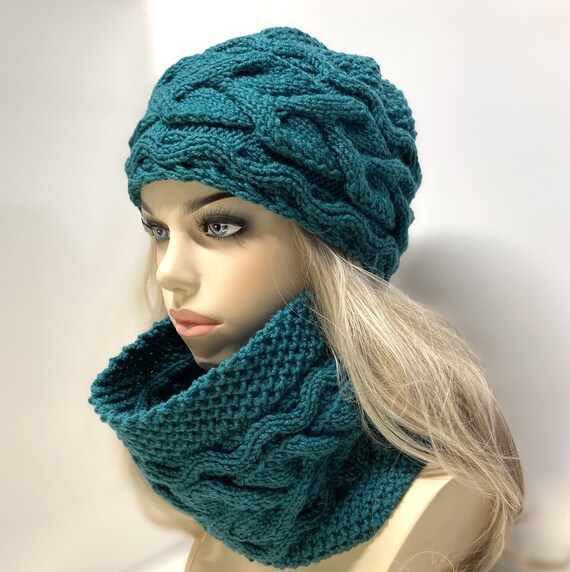 Conjunto de gorro/bufanda de invierno para mujer. Conjunto - Etsy España